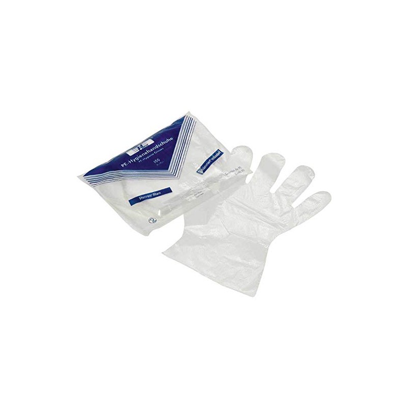 Holthaus Medical Disposable Gloves, Polyethylene, L, Pack of 100