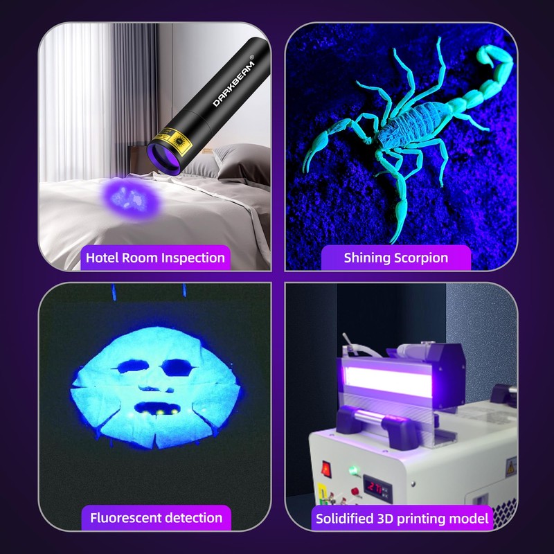 DARKBEAM Flashlight UV Black Light 395 NM, Mini but Powerful