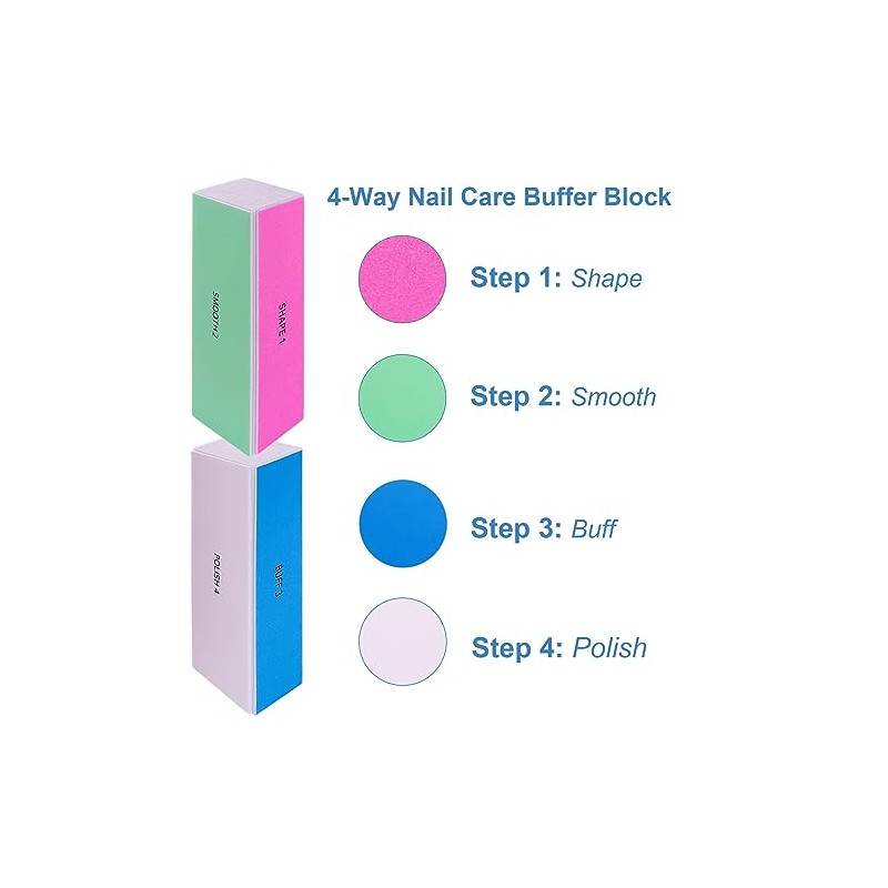 4 Way Nail Buffer Block (6 pcs), Nail Shine Buffers