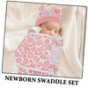 NOLITOY 3sets Swaddle with Matching Hats Soft Cotton Newborn Wraps