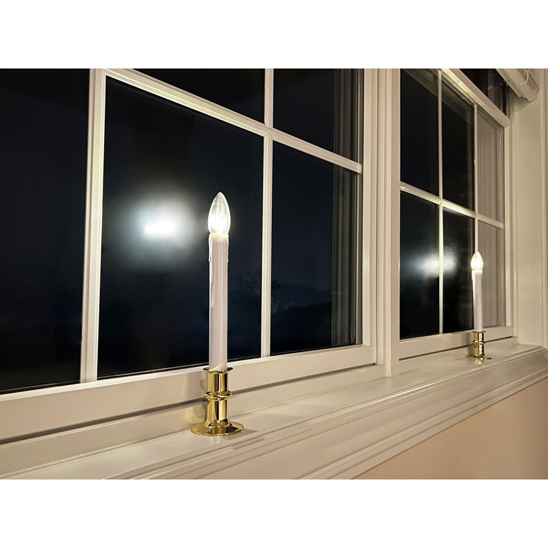 612 Vermont Ultra-Bright LED Window Candles with Timer, Battery Operated,