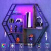 Saudism Floating Shelves with Lights, Led Shelves for Wall, Gaming