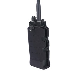 DMGEAR Tactical Molle Radio Pouch,Walkie Talkies Holder Duty Bag, Adjustable Storage Pouch (BK)