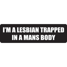 USA Biker Goods I'm A Lesbian Trapped In A Mans Body Motorcycle Helmet Sticker Z