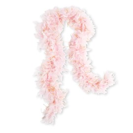 WEDDINGSTAR Sparkly Bachelorette Feather Boa - Light Pink