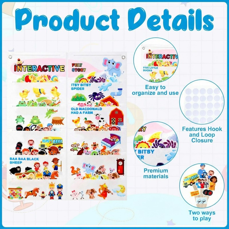 Shappy Felt Story Board Sets for Toddlers, 10 Stories Felt