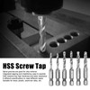 6Pcs Taps HSS Hex Shank Screw Thread Combined Tapping Drill