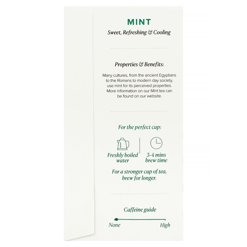 96° Mint Tea - 20 Pyramid Tea Bags, Individually Wrapped,