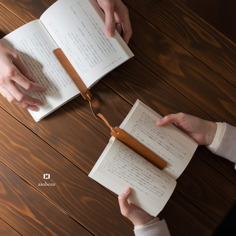 [aso] ZE-V163 Choose Initial Genuine Leather Bookmark, Made in Japan,
