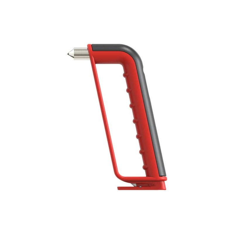 EMKA Emergency Hammer with Belt Cutter - Modern Design, Red,