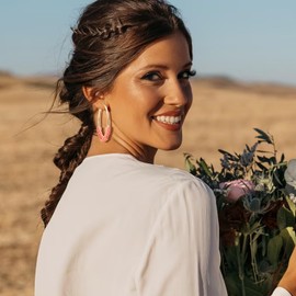 Beaded Hoop Earrings Bohemian Colorful Beaded Earrings Circle Round Hoop Earrings Gold Hoop Dangle Earrings for Women Girls Boho Jewelry Gifts (pink)