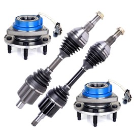 Bode-man 2 Front CV Axle Drive Shafts + 2 Wheel Hub Bearing Assemblies for 2000-05 Buick Century Chevy Venture 2WD Pontiac Montana 3.4L Olds Silhouette 2WD