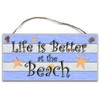 HmHome Wooden Seaside Plaque Life is better at the beach