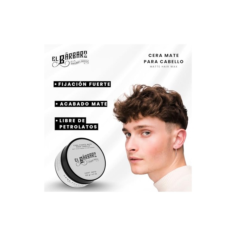 Cera Mate Para Cabello 120g - EL BRBARO - Cera