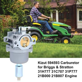 Kizut 594593 Carburetor for 31H777 31C707 31P777 21B000 21B807 for 591731 796109 590400 796078 Lawn Mower- Replaces Craftsman LT1000 Carburetor