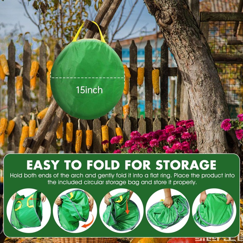 Leaf Collector with Extension Lawn Bags,Portable Pop Up Leaf Bag,Thickened