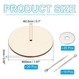 PATIKIL 50mm Doll Joints, 10 Set Removable Cotter Pin Joints Connector and Fiberboard Tray for Bear Limbs Making Head Joints DIY Crafts Accessories