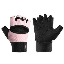 HafaAdai Muscle Training Gloves, Men's, Women's, Training Gloves, Wrist, Power Grip, Gloves, Callus Prevention, Gym, Bench Press (Pink, S Size)