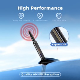 KARTONMOTOR Universal 50 Cal Bullet Antenna,Fits for All Chevy GMC Ford Jeep Dodge Toyota 5.5" Universal Carbon Fiber Antenna (Black)