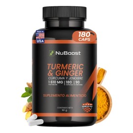 Cúrcuma Jengibre 180 Cápsulas Nuboost Sabor