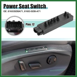 Motoforti Front Left Side 6 Way Car Power Seat Switch Control Adjustment Adjust Recline Recliner Switch Fit for Acura ILX - Pack of 1 Black Long-lasting