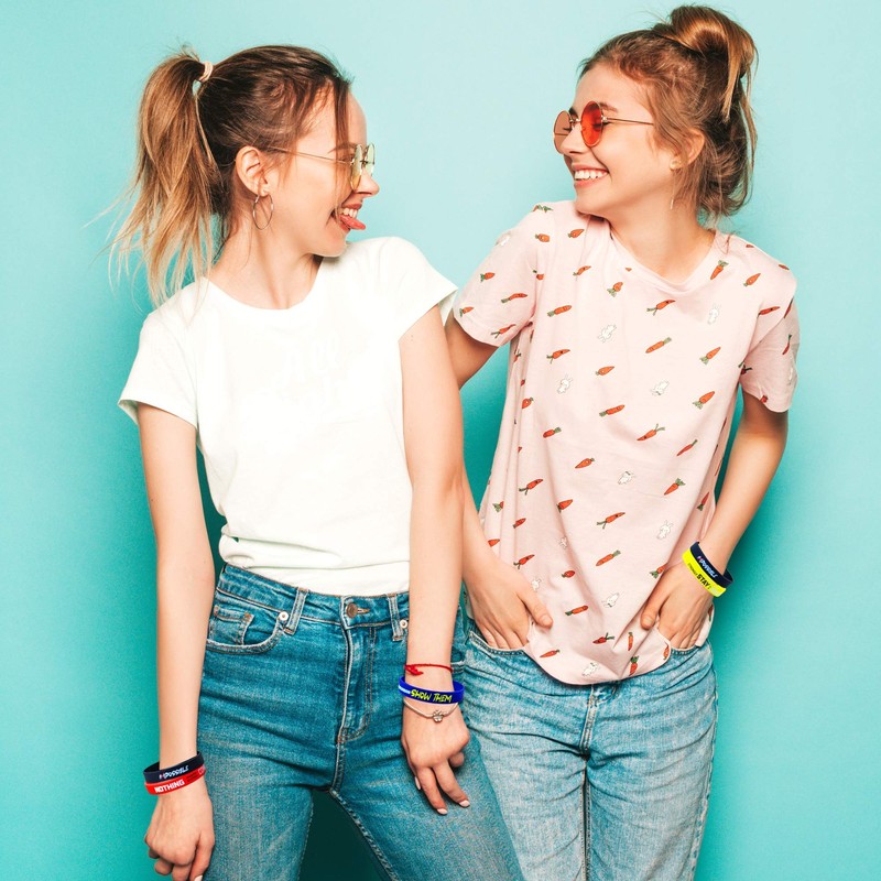 RUANJAI 12 Pack Motivational Wristbands for Men, Women & Teens,