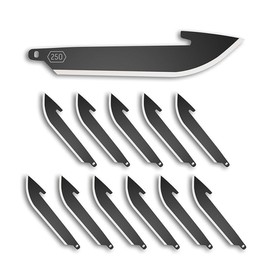 OUTDOOR EDGE 2.5" Drop-Point Blade Pack (Black, 12 Blades), Compatibility Blade Code 250