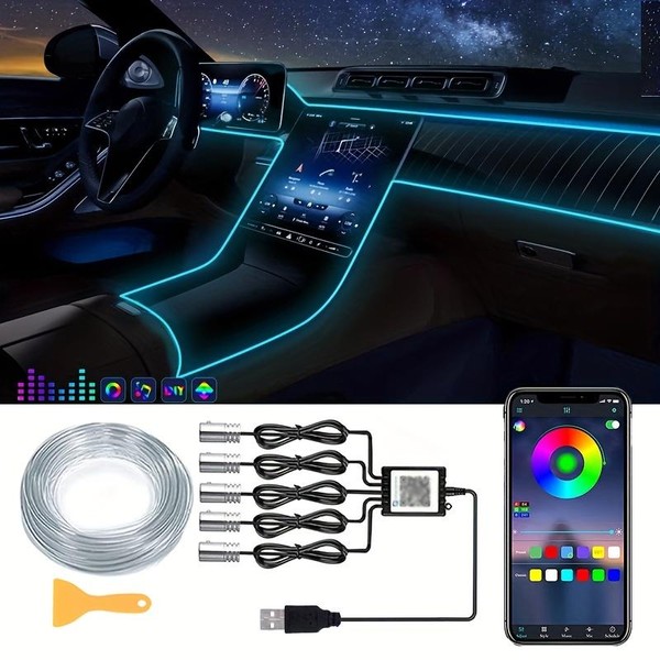 Car Led Strip Lights,Interior Lights,RGB 5 In 1 Ambient Lighting