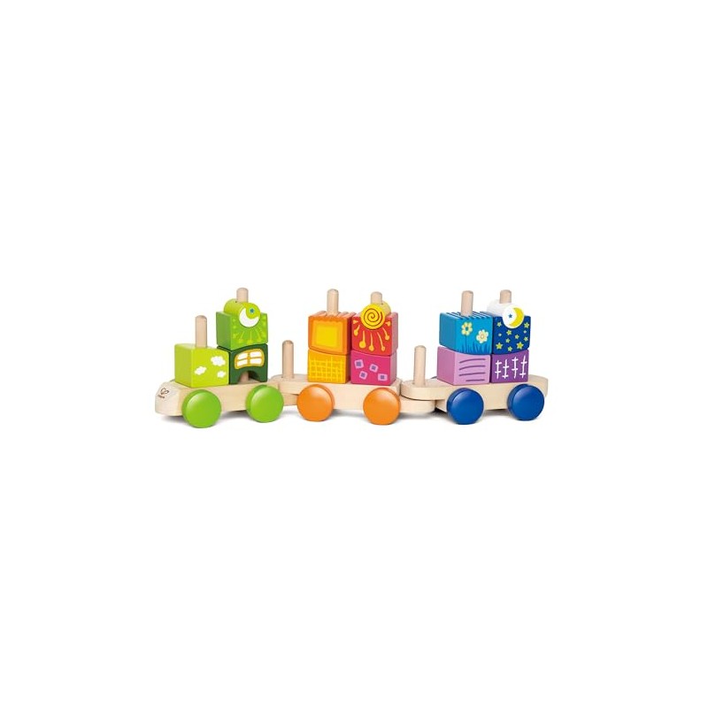 Hape Fantasia Building Blocks Toddler Push and Pull Train Set
