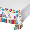 Creative Converting Bright and Bold Rectangular Happy Birthday Plastic Tablecover
