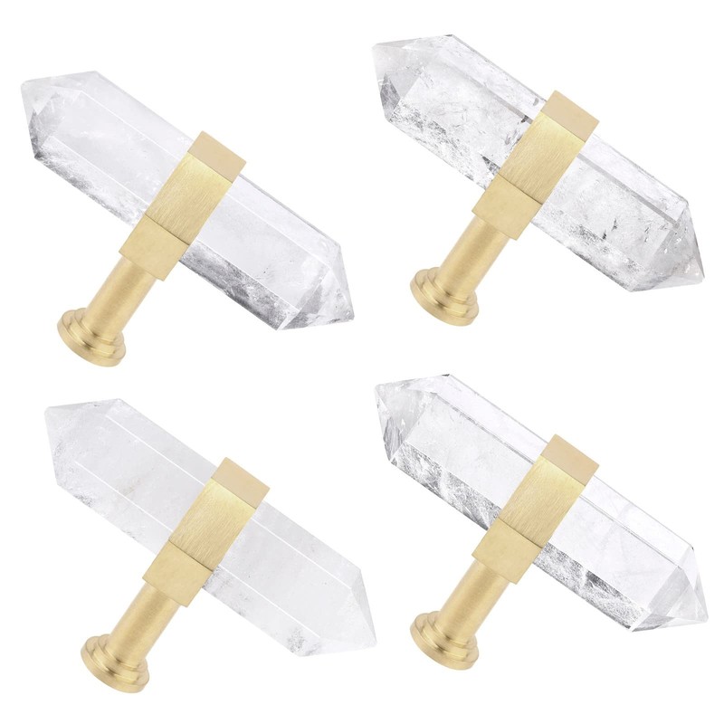 KYEYGWO Set of 2 Rock Crystal Healing Stone Point Furniture