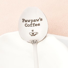 Grandpa Gifts Spoon for Papa Granfather Christmas Birthday Gifts from Grandson Granddaughter Pawpaw's Coffee Spoon Engraved Gifts for Grandpa Granddad Gifts for Coffee Tea Lovers Spoons for Coffee Tea