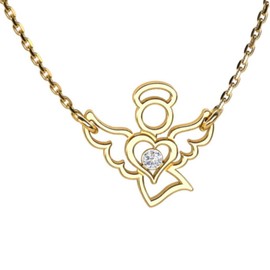 butterfly Children's Necklace Girls Simple Necklace Gold-Plated Sterling Silver 925 Angel Pendant Guardian Angel Lucky Charm Adjustable Length Eco Packaging Communion Gift, Sterling Silver