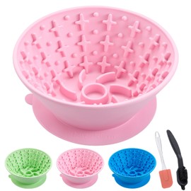 Comedero para Perros: Tapete De Silicona para Lamer con Hueso Congelado, Alimentación Lenta, Base Antideslizante, Incluye Cepillo Y Raspador, Abertura