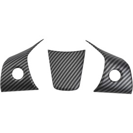 Funda de fibra de carbono para volante modelo 3 y modelo Y, accesorios decorativos interiores de grano mate, adorno de tablero de plástico resistente al desgaste (grano de carbono mate)