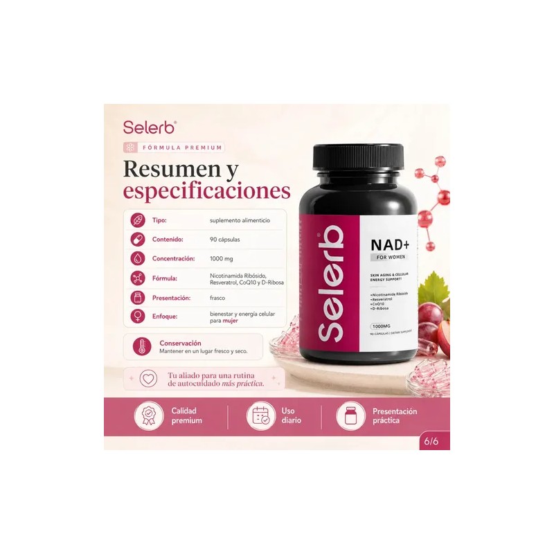 Nad+ For Women Resveratrol Coq10 D-ribose 90 Caps Plus