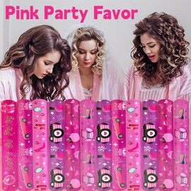 CZWXOXO 24 Pcs Pink Party Decorations Favors Princess Bracelet Wristbands Bracelet Slap Bracelets Pink Party Birthday Supplies