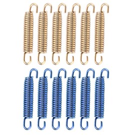 Headerbs Pack of 6 Motorcycle Exhaust Springs, Exhaust Springs, Exhaust Pipe Hooks, Stainless Steel Silencer, Exhaust Pipe, Spring Hook for Motorcycle, Scooter, ATV (Blue)