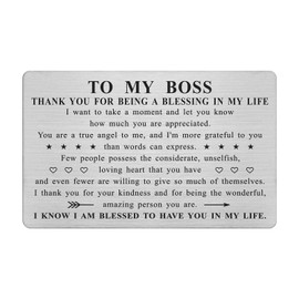 Thank You Boss Gifts, Boss Appreciation Card, Boss Day Gifts, Gifts for Bosses Female, Lady Boss Gifts, Steel Engraved Card