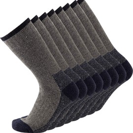 KAVANYISO - Calcetines de senderismo de lana merina para hombre, transpirables, atléticos, gruesos, 4 pares Littlegary (noletter), One Size