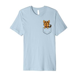 Cute Yorkie Puppy Pocket Pal Funny Yorkshire Terrier Lover Premium T-Shirt