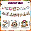 YVAINE Summer Halloween Banner, 4PCS Funny Hawaii Skeleton Novelty Halloween