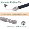KEWAYO 6Pcs Magnetic Phillips Screwdriver Bit Set, 1/4 Inch Hex