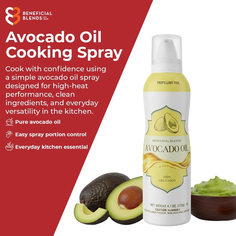 Avocado Oil Non-Stick Cooking Spray, 3-Pack, No Propellants, Baking, Grilling