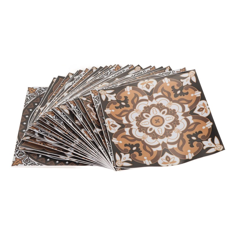 24Pcs Tile Sticker 15 X 15cm Waterproof Oil Resistant Retro