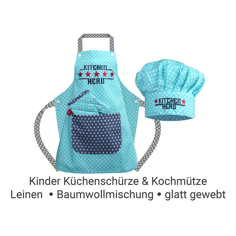 Emily´s Check Chef's Hat + Kitchen Apron + Oven Glove