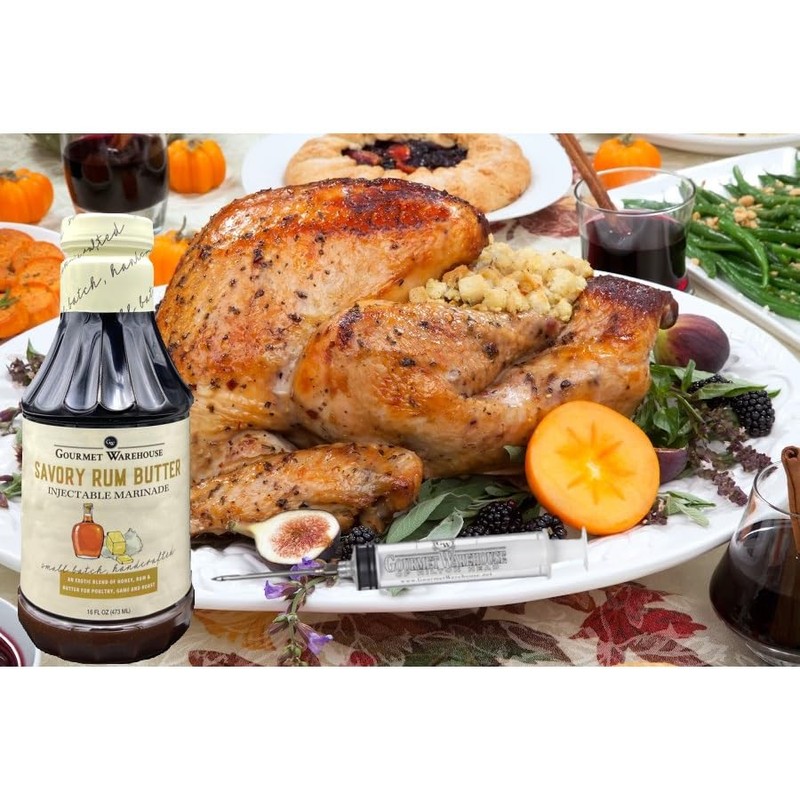 Gourmet Warehouse Savory Rum Butter Injectable Marinade with Syringe Included