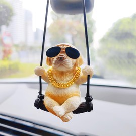 Swinging Dog Car Hanging Ornament, Cool Labrador Dog Car Mirror Hanging Accessories, Rear View Mirror Accessories Dog Car Accessories Home/Car Decor, Small Gifts for Women/Men