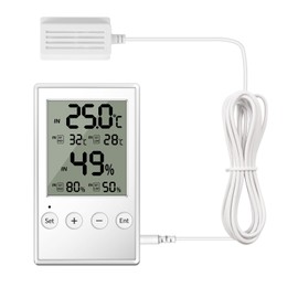 Reptile Thermometer Hygrometer Digital, High/Low Temp and Humidity Alarms, Indoor Outdoor Thermometer with External Probe for Heatstroke Prevention, Skin Care and Health Management LXSZRPH (AL5-1PC)