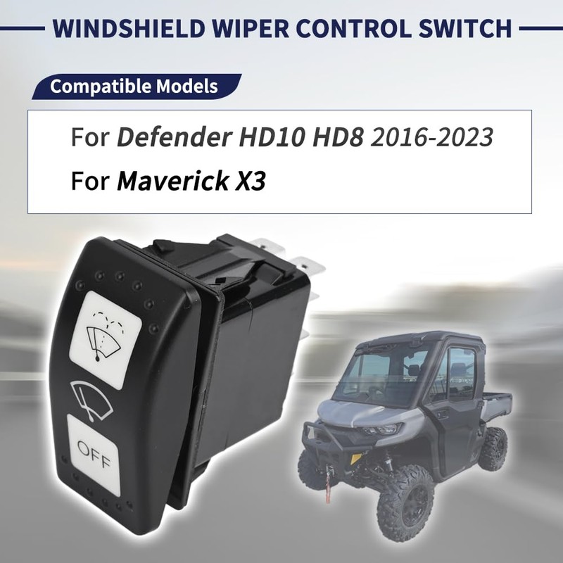 Windshield Wiper Control Switch Compatible with Can-Am Defender HD10 HD8